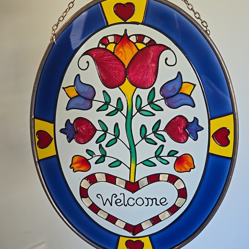 Colorful Stained Glass Welcome Sign - Picture 2 of 4